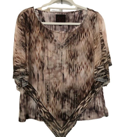 French Blue Double Layer Tank with Sheer Overlay - Picture 1 of 6